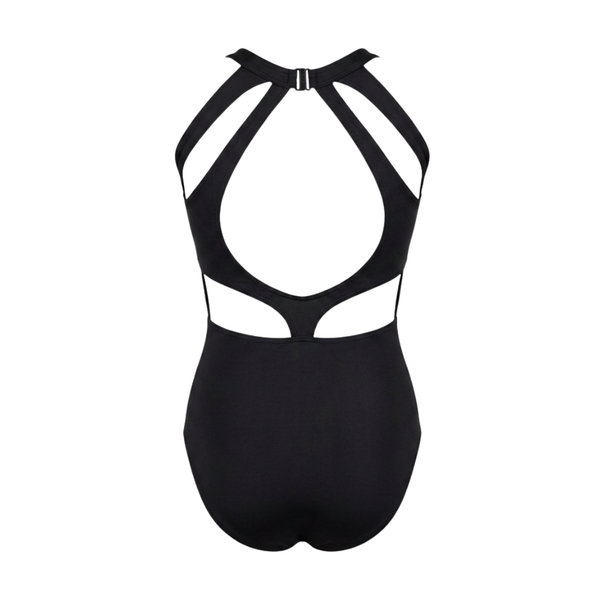 Cutout Back Black Tank Leotard