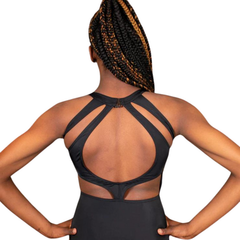 Cutout Back Black Tank Leotard