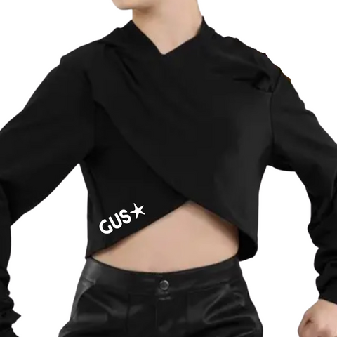 GUS Crossover Long Sleeve Crop Hoodie